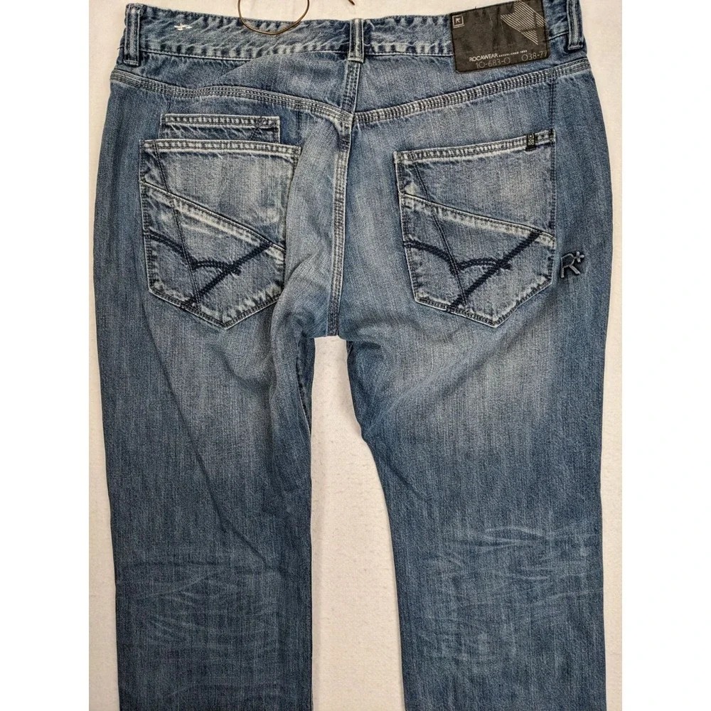Rocawear Mens Jeans Size 38 x 33 Slim Fit Cotton Blue
